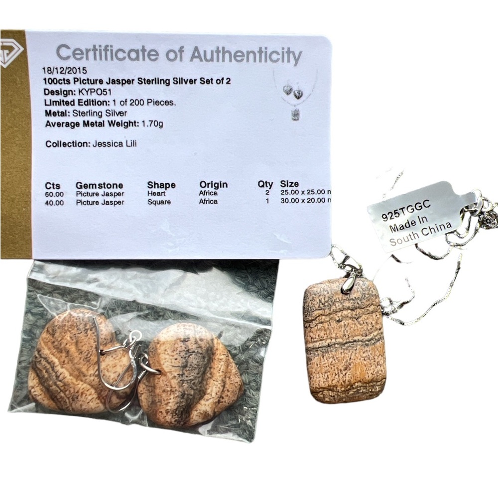 Jasper sterling silver set